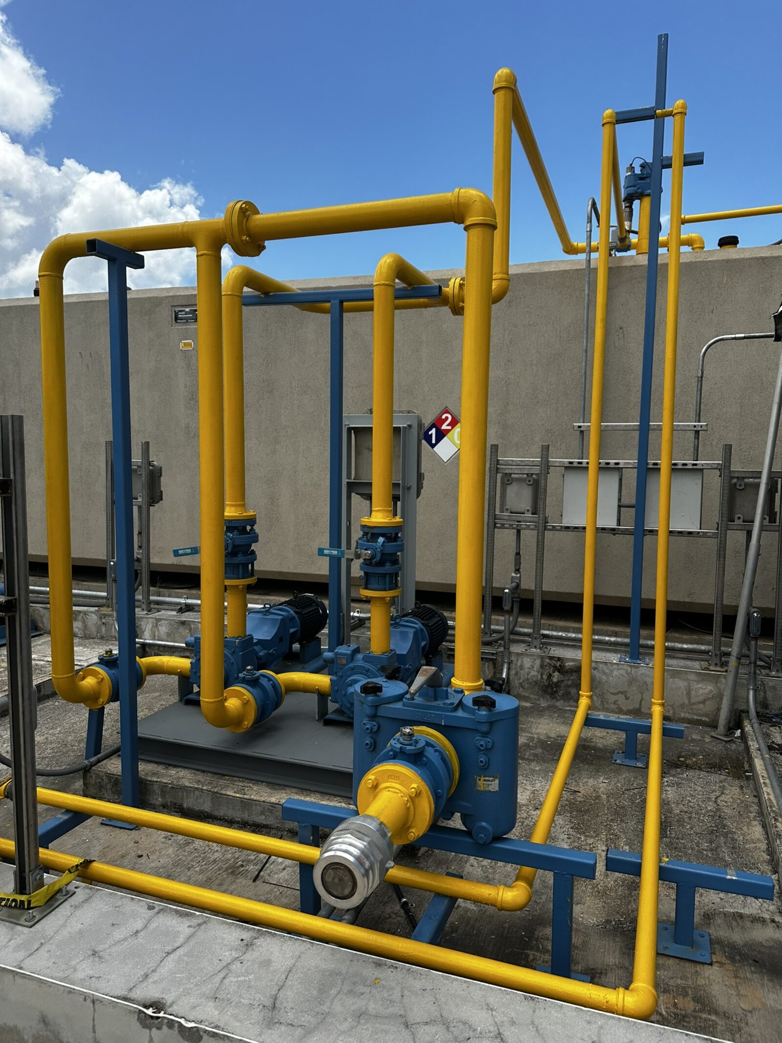 Fuel distribution piping and pump systems