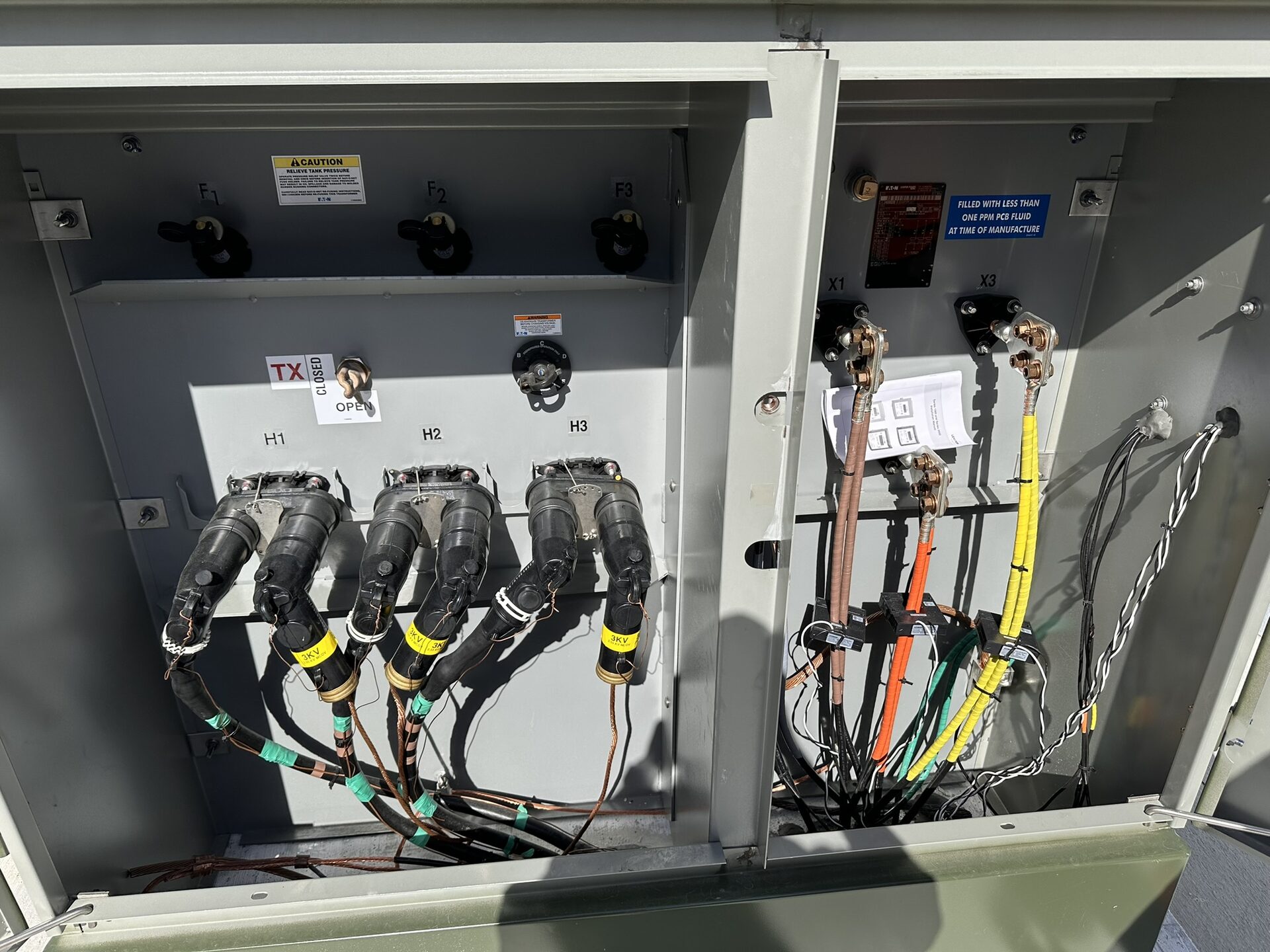 Medium-voltage transformer terminations detail